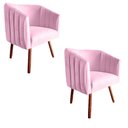 Ver imagem 1 de kit 02 Poltrona Julia Decoração Salão Cadeira Escritório Recepção Estar Amamentação Suede