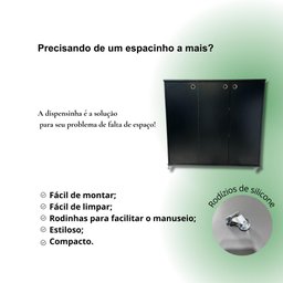 Multiuso em Mdf Dispensinha Organizadora 20cm Preto - 5