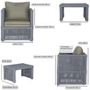Ver imagem 2 de Mesa Centro e 3 Poltronas Madri Corda Náutica Estofado 8 Trama Original