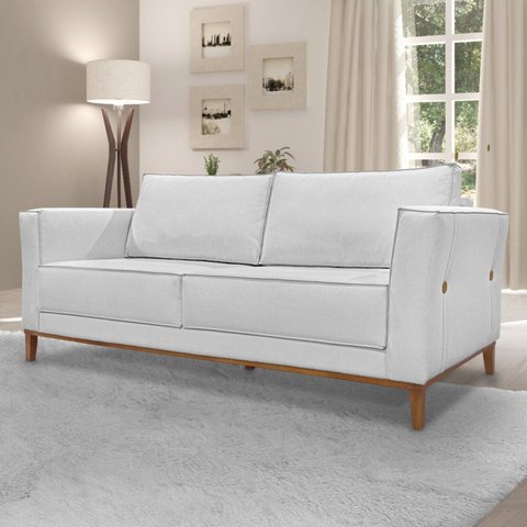 Sofá 2 Lugares 190cm Linho Brest Cinza Grigio