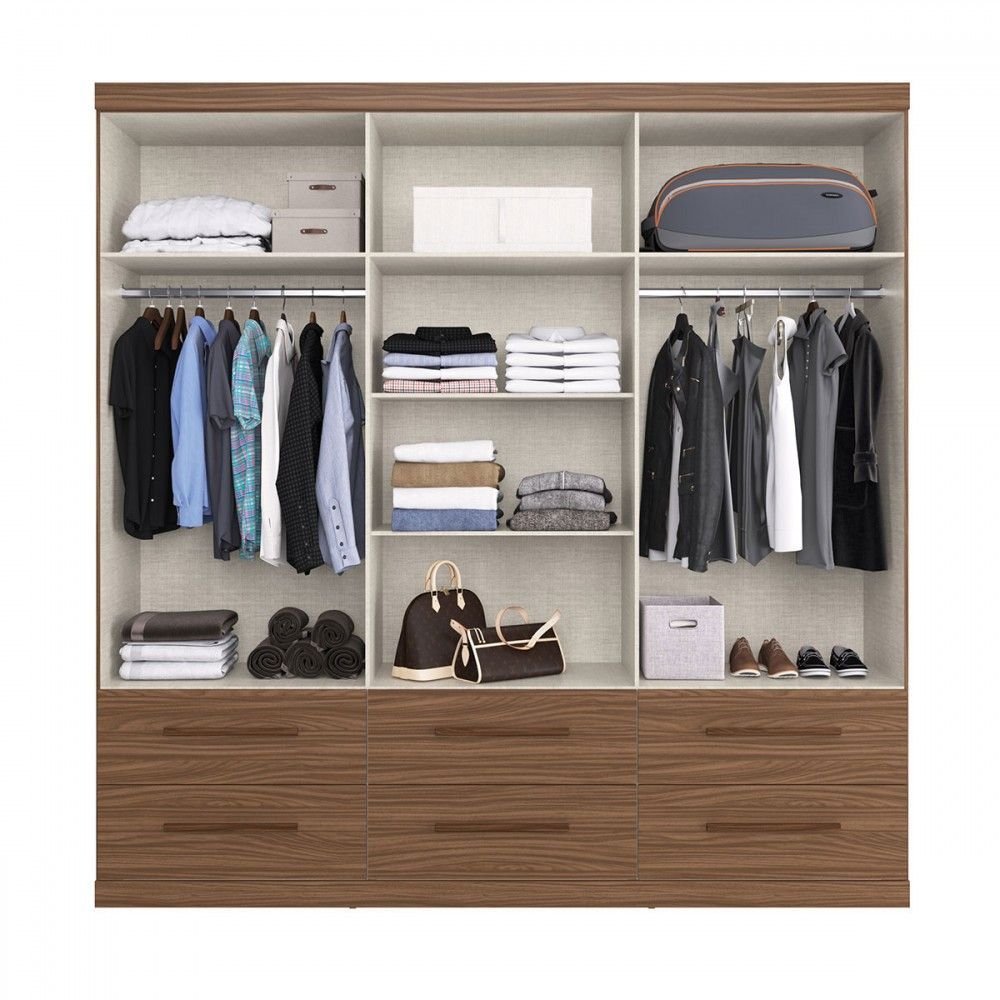 Guarda-roupa Casal Mad 6 Portas 6 Gavetas Ph1691 Nogueira - Herval