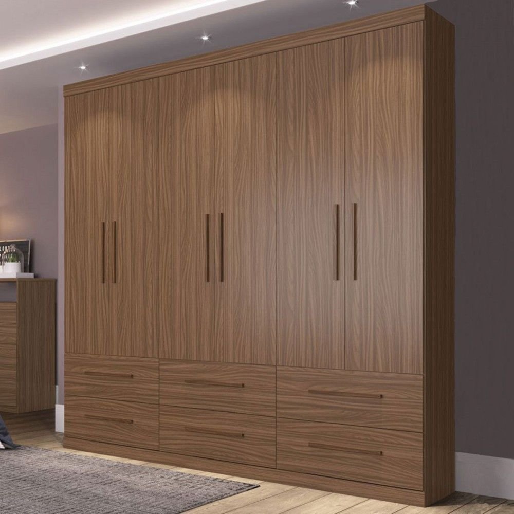 Guarda-roupa Casal Mad 6 Portas 6 Gavetas Ph1691 Nogueira - Herval