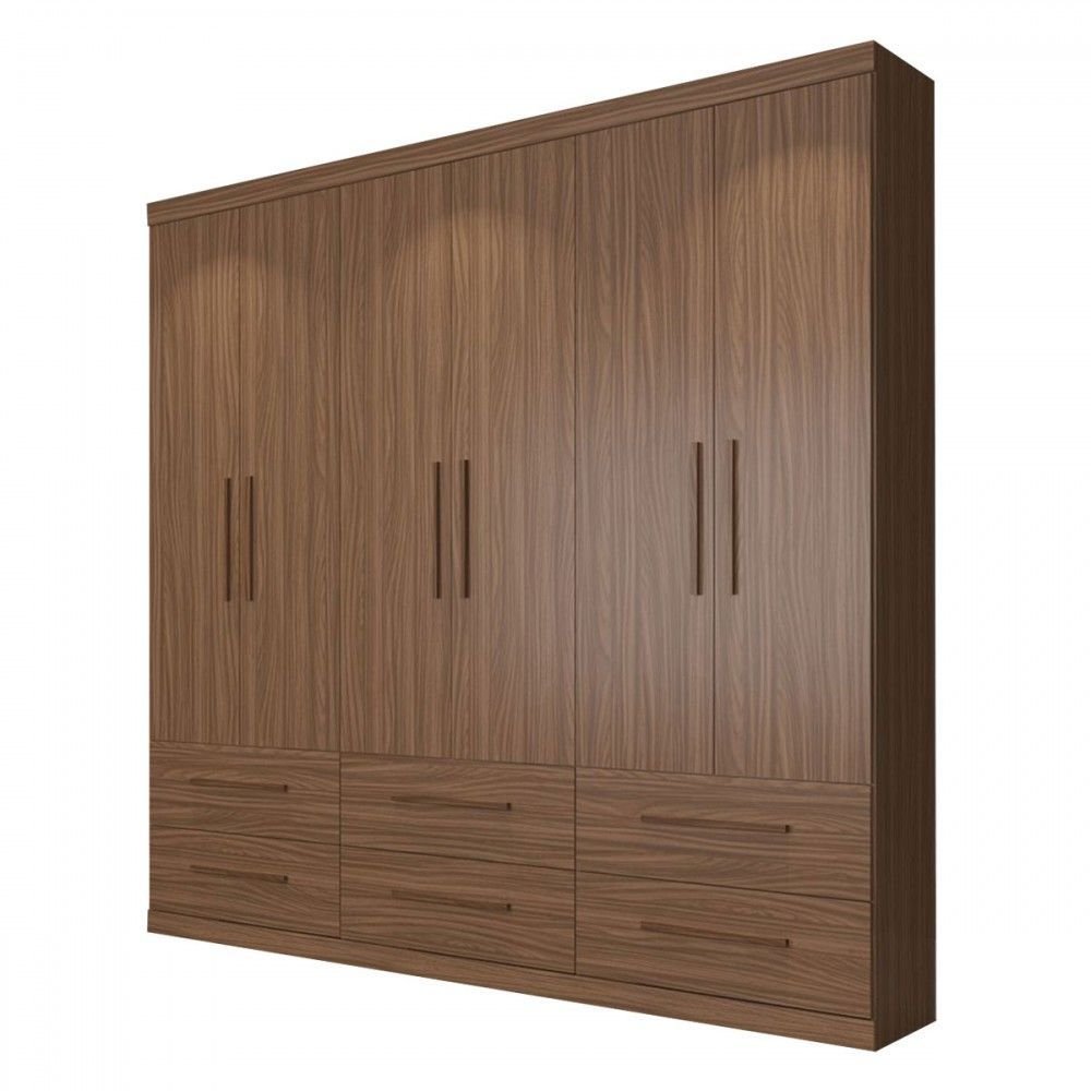Guarda-roupa Casal Mad 6 Portas 6 Gavetas Ph1691 Nogueira - Herval