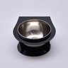 Comedouro Individual para Pets em Acrílico Preto com Tigela em Inox - 1
