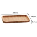 Ver imagem 3 de Petisqueira Bandeja Retangular de Bambu 28x11cm Prato Salgados Porta Petisco Hire Lyor Multiuso