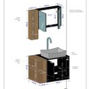 Ver imagem 3 de Gabinete Banheiro Ibiza 2 Portas Cuba e Armario Espelheira Preto/Marromle