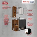 Ver imagem 6 de Gabinete Banheiro Ibiza 2 Portas Cuba e Armario Espelheira Preto/Marromle