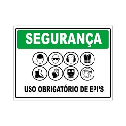Placa Epi - Uso Obrigatório Segurança Sinalização 20x30cm Tacolado 10 Unidades - 1
