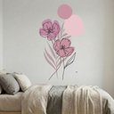 Ver imagem 1 de Adesivo Floral Boho Rosa Estilo Nórdico 88x150 Minimalista Abstrato