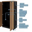 Ver mais imagens de Armário Alto p/ Escritório 80cm 2 Portas Nogal Pr F5 Cor:Nogal com Preto