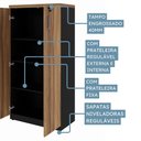 Ver imagem 7 de Armário Alto P/ Escritório 80cm 2 Portas Nogal Pr F5 Cor:nogal com Preto