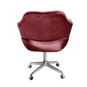 Ver imagem 2 de Poltrona Zara Giratória com Rodinhas Suede Bordô Bella Decor