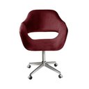 Ver imagem 1 de Poltrona Zara Giratória com Rodinhas Suede Bordô Bella Decor