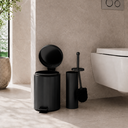 Ver imagem 7 de Kit Lixeira 3L com Pedal e Escova Sanitária Fechamento Suave Banheiro Premium Inox Preto Brinovar