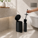 Ver imagem 6 de Kit Lixeira 3L com Pedal e Escova Sanitária Fechamento Suave Banheiro Premium Inox Preto Brinovar