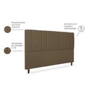 Ver imagem 3 de Cabeceira Estofada Cama Box King Carla 195cm Linho:marrom