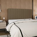 Ver imagem 1 de Cabeceira Estofada Cama Box King Carla 195cm Linho:marrom