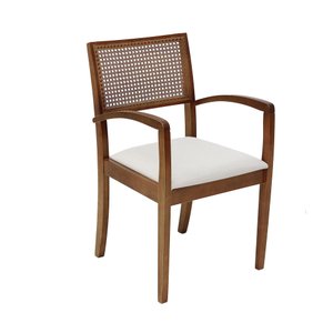 Cadeira de Jantar com Braços Liz Encosto em Tela Sextavada - 2234