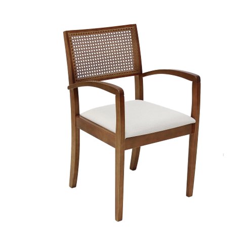 Cadeira de Jantar com Braços Liz Encosto em Tela Sextavada - 2234