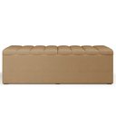 Ver imagem 3 de Calçadeira Recamier Baú para Cama de Casal Dália 140x50 Cm W01 Linho Bege Escuro - Lyam Decor