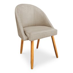 Kit 06 Cadeiras Jantar Bela Suede Pés Palito Castanho - Pallazio - 3