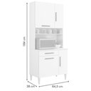 Ver imagem 3 de Armário de Cozinha Bahia 4 Portas 1 Gaveta Nature Off Kaiki Móveis