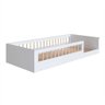 Cama Montessori Infantil Solteiro com Grade de Proteção 84 X 195 Cm Branco Suki Jm Móveis - 3