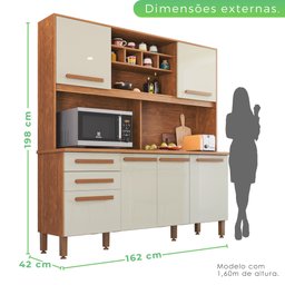 Armário para Cozinha 6 Portas 2 Gavetas Luna Plus  - 6