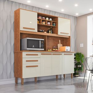 Armário para Cozinha 6 Portas 2 Gavetas Luna Plus 