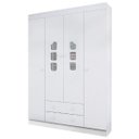 Ver imagem 1 de Roupeiro Ana Lívia 100% MDF Infantil Branco 4 Portas para Quarto