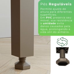 Armário para Cozinha 6 Portas 2 Gavetas Luna Plus  - 7
