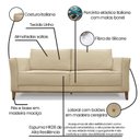 Ver imagem 4 de Sofá 3 Lugares 210cm Linho Brest Dourado