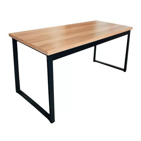 Mesa de Escritório Tampo Grosso Mdf e Ferro 1,50m Canela/preto