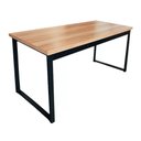 Ver imagem 1 de Mesa de Escritório Tampo Grosso Mdf e Ferro 1,50m Canela/preto