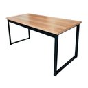 Ver imagem 3 de Mesa de Escritório Tampo Grosso Mdf e Ferro 1,50m Canela/preto