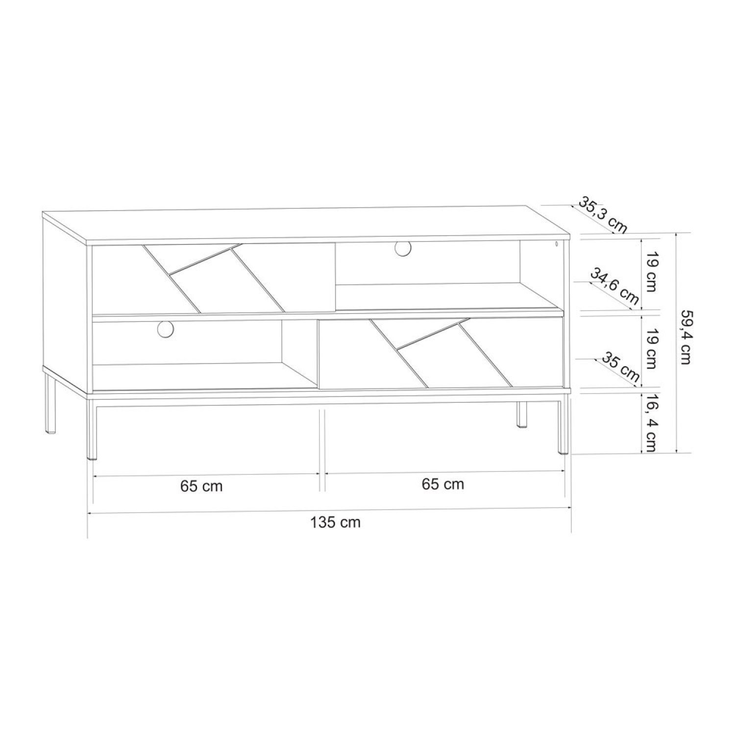 Rack Industrial para TV até 55 Polegadas 2 Portas Tétris  Móveis - 3