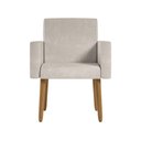 Ver imagem 4 de Kit 2 Poltronas Decorativa Consultorio Nina com Puff Balaqui Cor:bege