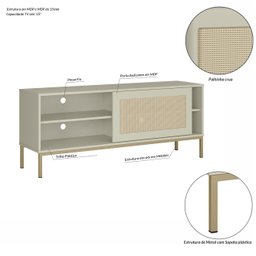 Rack para TV até 55 Polegadas 1 Porta Buriti Olivar Móveis  - 4