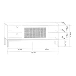 Rack para TV até 55 Polegadas 1 Porta Buriti Olivar Móveis  - 3