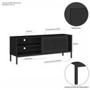 Ver imagem 5 de Rack para TV até 55 Polegadas MDF 135cm 1 Porta Buriti Olivar Móveis Preto