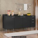 Ver imagem 2 de Balcão para Pia 180cm sem Tampo Pérola Z34 Preto Mpozenato