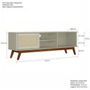 Ver imagem 3 de Rack Retrô para TV até 60 Polegadas MDF 162cm Pés em Madeira Maciça Palinha Panama Móveis Bege
