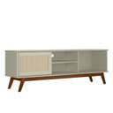 Ver imagem 2 de Rack Retrô para TV até 60 Polegadas MDF 162cm Pés em Madeira Maciça Palinha Panama Móveis Bege