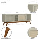 Ver imagem 5 de Rack Retrô para TV até 60 Polegadas MDF 162cm Pés em Madeira Maciça Palinha Panama Móveis Bege