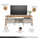Ver imagem 3 de Rack Bancada Decorativo Elora Mdp/mdf Tv até 70 Polegadas Nichos Nature/off White G77 - Gran Belo