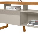Ver imagem 5 de Rack Bancada Decorativo Elora Mdp/mdf Tv até 70 Polegadas Nichos Nature/off White G77 - Gran Belo