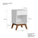 Ver imagem 3 de Mesa de Cabeceira Solteiro Retrô 1 Gaveta Alpi Branco/Grafite/Jatobá