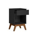 Ver imagem 4 de Mesa de Cabeceira Solteiro Retrô 1 Gaveta Alpi Preto/Branco/Jatobá