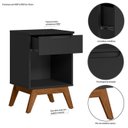 Ver imagem 5 de Mesa de Cabeceira Solteiro Retrô 1 Gaveta Alpi Preto/Branco/Jatobá
