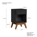 Ver imagem 3 de Mesa de Cabeceira Solteiro Retrô 1 Gaveta Alpi Preto/Branco/Jatobá